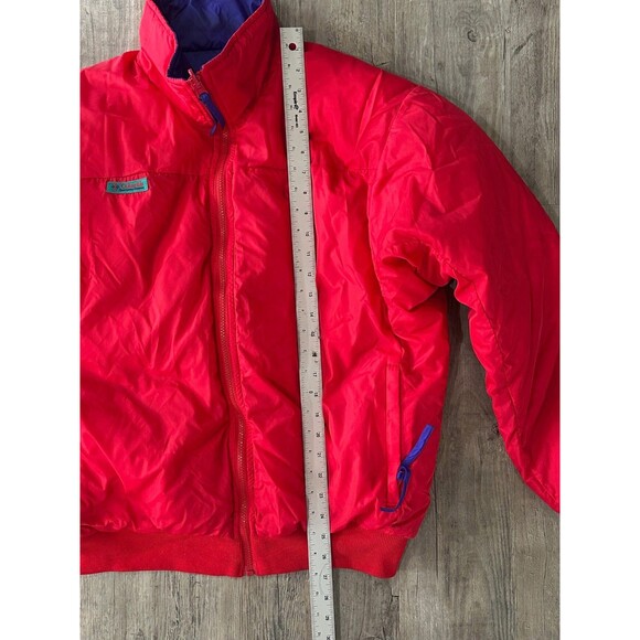 Vintage 90s Columbia Down Puffer Jacket Reversible Mens Large Red Blue - Picture 4 of 9